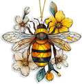 Christmas Bee Acrylic Ornament, Faux Stained Glass Acrylic Bee Hanging by Unknown