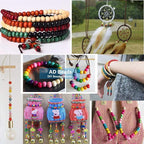 AD Beads Wood Spacer Loose Wooden Craft Beads Big Hole Beads Assorted - Image 4