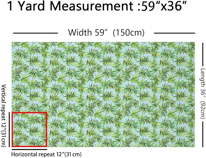 Feelyou Tropical Upholstery Fabric by The Yard, Summer Palm Tree Decorative - Image 2