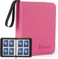 4 Pocket Card Binder for 400 Cards, Premium PU Zipper Card Collection Album by Hijvxk