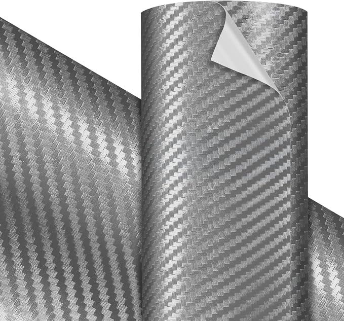 VViViD Premium Aluminum Grey Carbon Craft Vinyl Roll 1ft x 5ft – Bubble-Free by VVIVIDVINYL