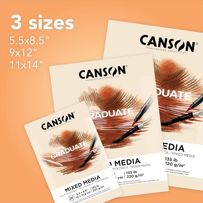 Canson Graduate Natural Mixed Media Pad, 5.5x8.5 inch, 20 Sheets | Artist Paper - Image 4