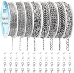 Ecoofor Necklace Chains for Jewelry Making, 62.3 Feet 8 Rolls 304 Stainless by Ecoofor