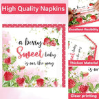Qyeahkj 100 Pcs Strawberry Baby Shower Party Plates Napkins Forks Supplies Set - Image 3