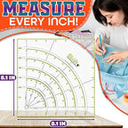 8.1 x 8.1 Inch Precision Slotted Quilting Ruler – 1/8" Grid Lines Transparent - Image 2