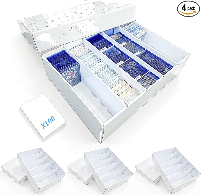 4-PACK 5 Row Trading Card Storage Box by Odjas