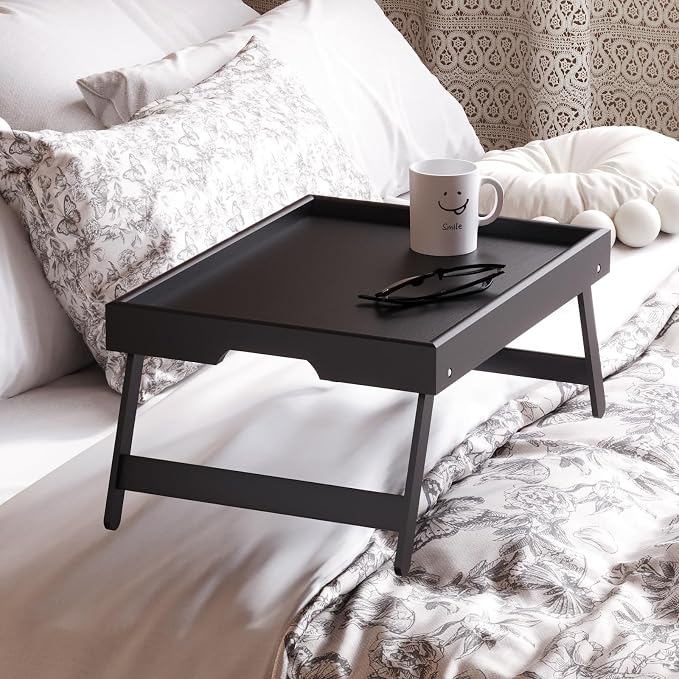 Fibogollo 4 Pack Bamboo Bed Tray Table - Image 3