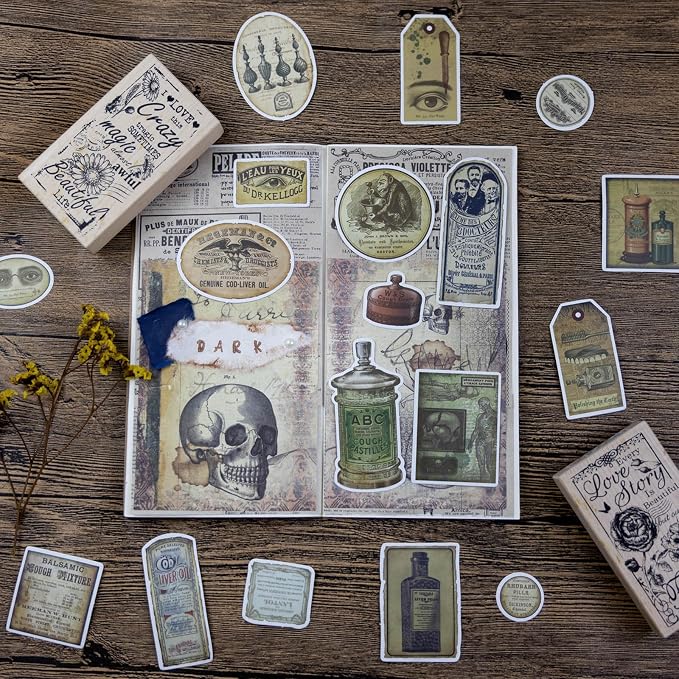 Prstincol 120 Pcs Vintage Apothecary Potion Label Stickers - Image 6