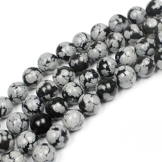 MJDCB Snowflake Obsidian Beads Round Natural Stone Beads - Image 5