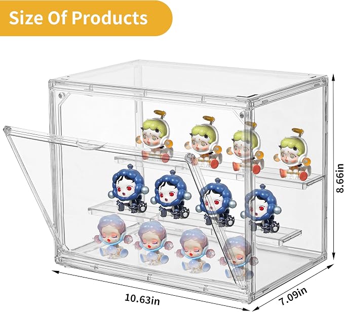 Acrylic Display Case, 3 Layer Clear Display Case Adjustable Display Box Stand - Image 3