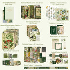 Scrapbooking Supplies Kit, Vintage Botanical Aesthetic Scrapbook Kit - Image 2