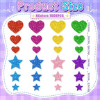 1000PCS Glitter Foam Stickers, Colorful Heart & Star Stickers, Self-Adhesive - Image 2