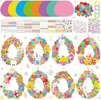 Hollowfly 48 Sets Easter Wreath Craft Kits DIY Easter Egg Wreath Hanging by Hollowfly