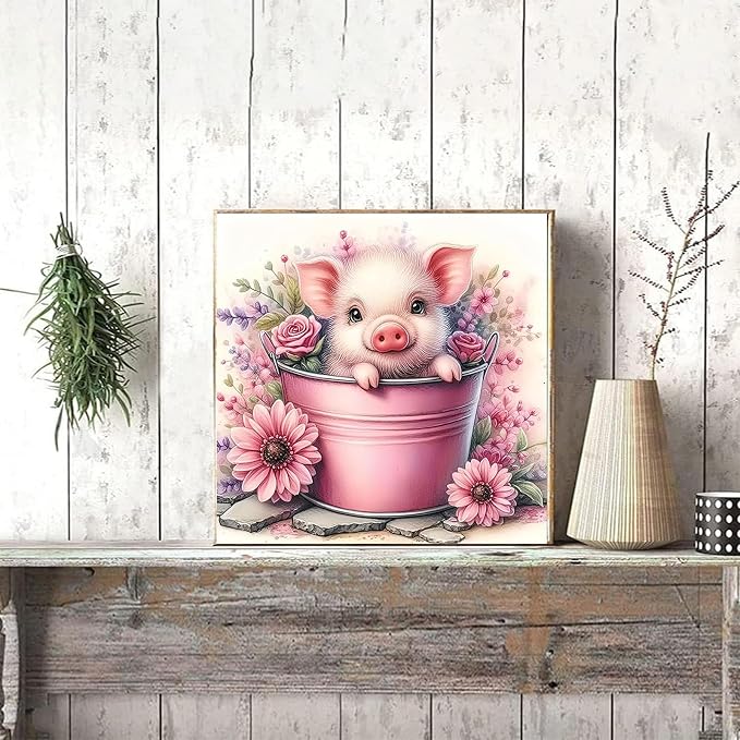 xackcme Paint by Numbers for Adults Cute Pig - Image 4