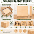 4 PCS Solid Pine Wood Blocks, Laser Engraving, DIY Signs, Home Decor and Craft - Image 8