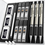 Nicpro 0.9 mm Art Mechanical Pencil Set in Storage Case, 3 Erasers by Nicpro