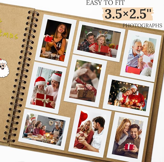 Scrapbook 10x10 Inch DIY Scrapbook Album Hardcover Kraft Paper 100 pages/50 - Image 4