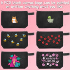 Weewooday 12 Pieces Blank Canvas Makeup Bags - Image 4
