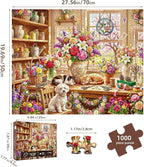 Cozy Floral Retreat Puzzles for Adults 1000 Pieces, Challenging Jigsaw Puzzles - Image 5
