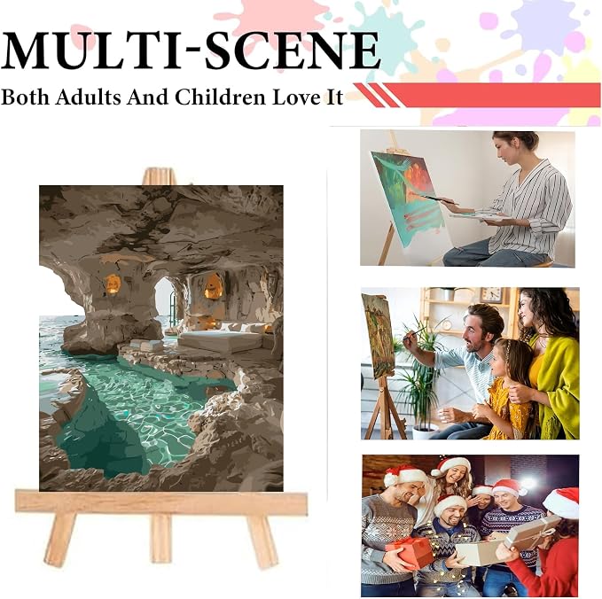 GXGLLPZBY Painting by Numbers for Adults Beginner, Cave Sea View Room Adult - Image 4
