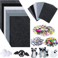 42Pcs Black Gray Fabric Sheets 8 x 12 Inch Assorted Soft Black Gray White Thick by gisgfim