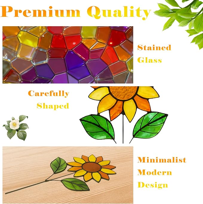 Glass Flowers, Stained Glass Sunflower - Image 4