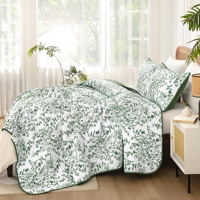 WONGS BEDDING Quilt Queen Size, Botanical Quilts - Image 3