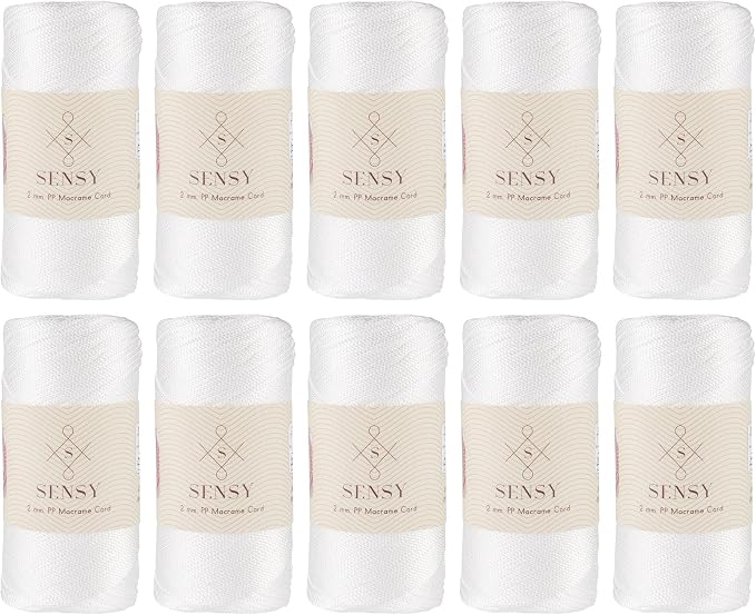 10 Skeins of Sensy Premium 2mm 251 Yards Polyester Rope 100% Polypropylene Cord by SSENSY