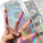 HYANG Transparent Pentagon PVC Super Clear Holographic Vinyl Faux Leather - Image 2
