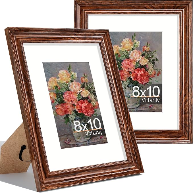 Vittanly 8x10 Picture Frames Set of 2, Ornate Vintage Photo Frame by Vittanly