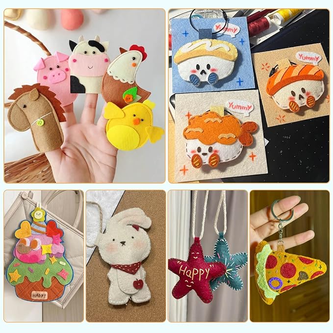 ABEJFIC 60PCS Felt Fabric Sheets Craft Kit - Image 7