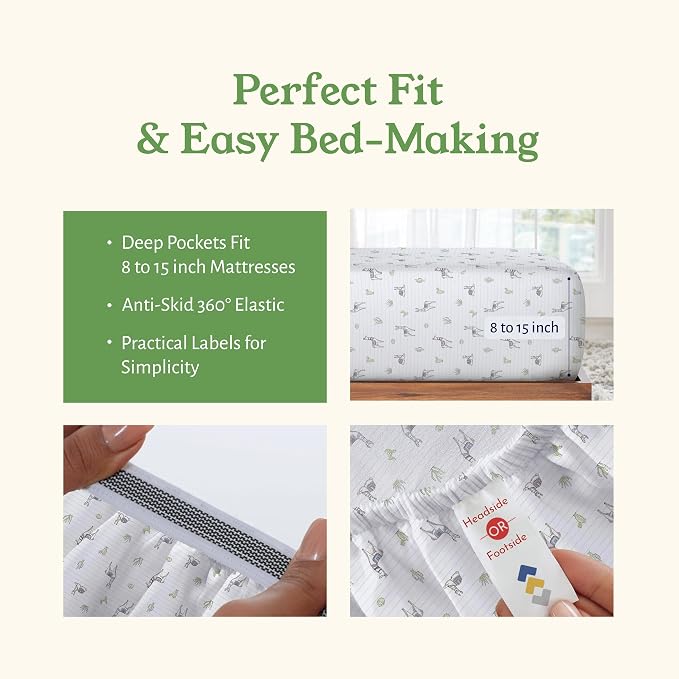 California Design Den Printed Full Size Cotton Sheet Set, 100% Organic Cotton - Image 5