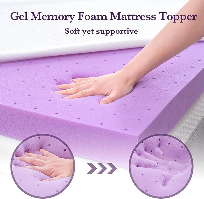 SINWEEK 2 Inch Gel Memory Foam Mattress Topper - Image 2