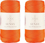 2 Pack of Sensy Premium 2mm 251 Yards Polyester Rope 100% Polypropylene Cord by SSENSY
