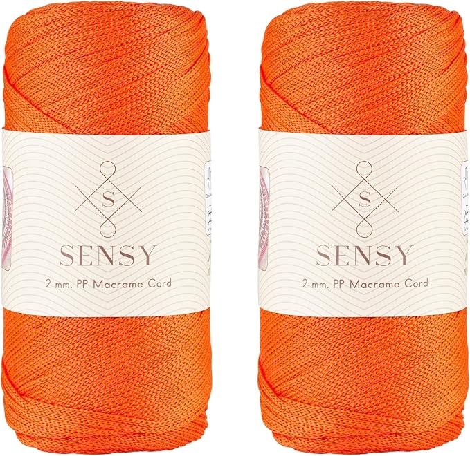 2 Pack of Sensy Premium 2mm 251 Yards Polyester Rope 100% Polypropylene Cord by SSENSY