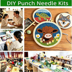 DIY Punch Needle Kits Green Dinosaur - Image 6