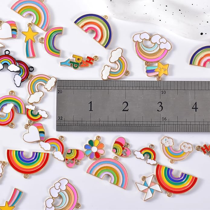 Bulk Gold Enamel Charms for Jewelry Making, Colorful Metal Charms Pendant for - Image 6