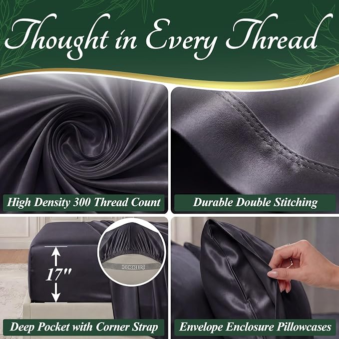 DECOLURE 100% Viscose Derived from Bamboo Sheets Queen Size - Image 4