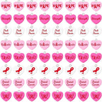Augshy 64 Pcs Breast Cancer Awareness Resin Charms, Breast Cancer Conversation by Augshy
