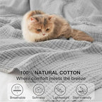 100% Cotton Muslin Blanket Large 50" x 70", Breathable and Lightweight Cotton - Image 4