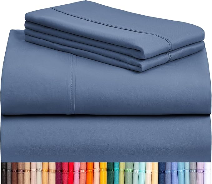 LuxClub 4 PC California King Sheet Set, Breathable Luxury Bed Sheets, Deep by LuxClub