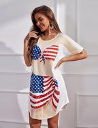 Ekouaer Women's Bikini Shirt Cover Up Short Sleeve Cute Bikini Print Cover-Up - Image 4
