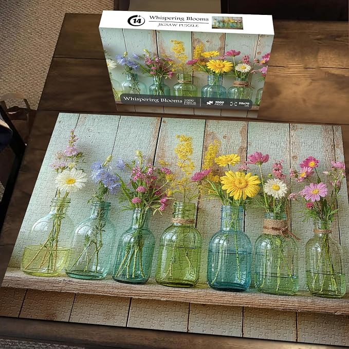 Wildflower 1000 Piece Puzzle for Adults, PICKFORU Whispering Blooms Summer - Image 3