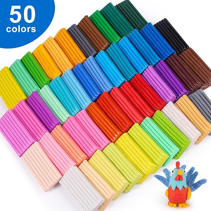 CiaraQ 50-Color Polymer Clay Oven Bake Modeling Kit | 5 sculpting tools - Image 3