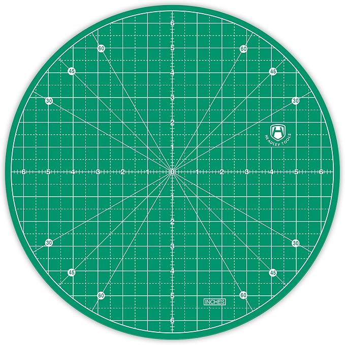 Headley Tools 13"x13" Round Rotating Cutting Mat, Self Healing Mat by HeadleyTools
