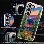 for Samsung Galaxy S23 Case, Stained Glass Cactus Pattern Glossy 2 in 1 - Image 5
