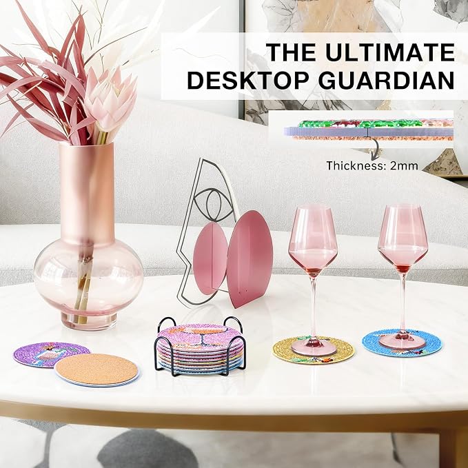Cocktail Diamond Art Painting Coasters Kit - Image 5