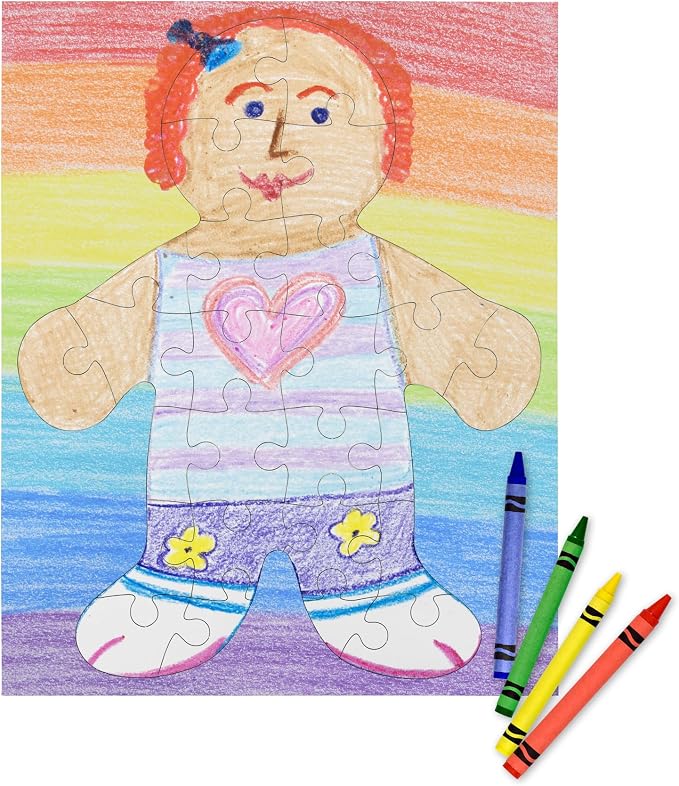 Hygloss 12 Blank Person-Shaped Puzzles – 8.5 x 10.5 Inches – Ideal - Image 5