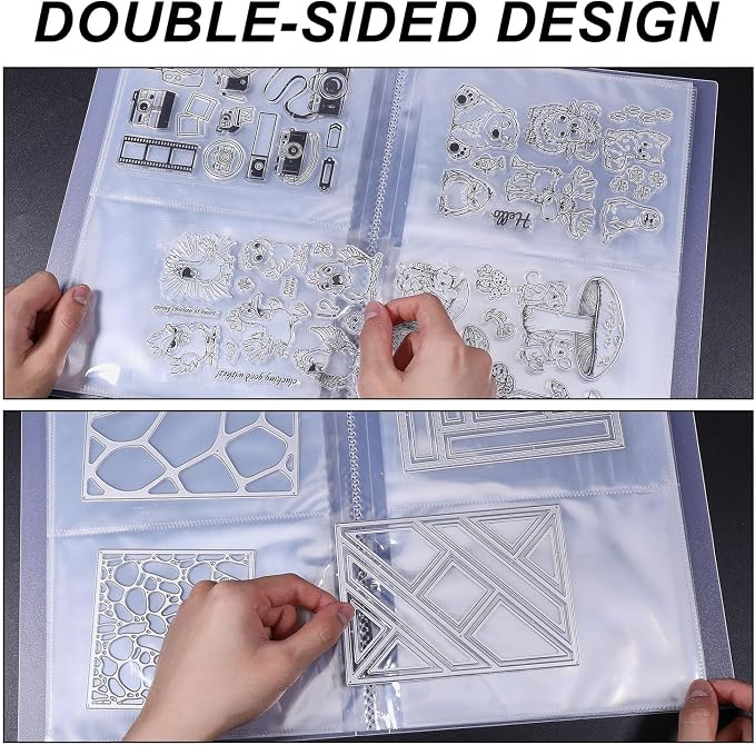 GLOBLELAND 80 Pockets Clear Stamps Storage Album Cut Dies Storage Bag Embossing - Image 6