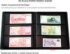 Ettonsun Leather 60-Pocket Paper Money Album Currency Holders - Image 3